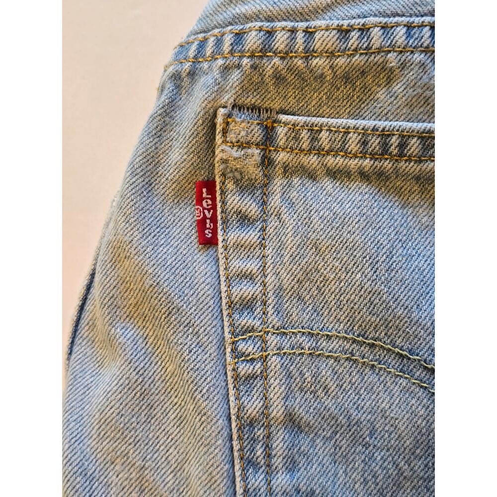 Levis 501 Selvedge Jeans White Oak Cone Denim Womens 25 Blue Distressed Skinny - Picture 12 of 16